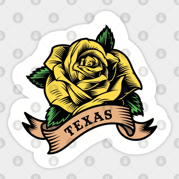 Yellow Rose Of Texas Sticker by Drizzy Tees